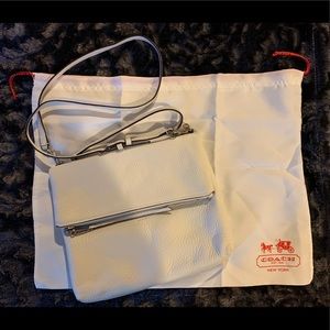 Coach White Foldover Crossbody Bag/Purse